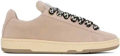 Lanvin Pink Suede Curb Lite Sneakers In 51 Pale Pink