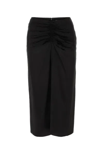 Lanvin Ruched Midi Skirt In Multicolor