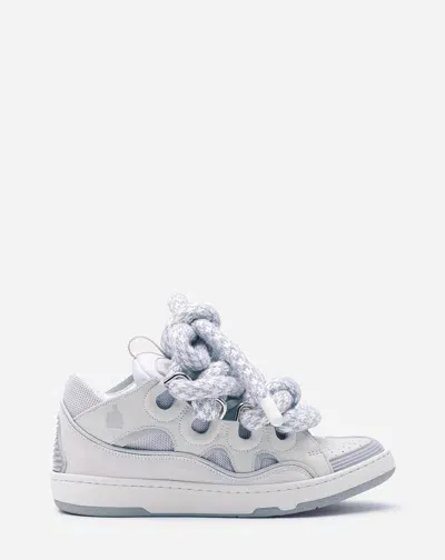 Lanvin Sneakers Curb En Cuir Lacets Snake Pour Femme In White