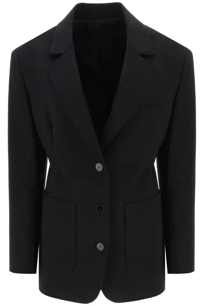 Lanvin Stretch Wool Waisted Blazer Women In Black