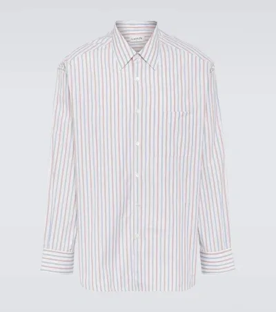 Lanvin Striped Cotton Shirt In Multicolor