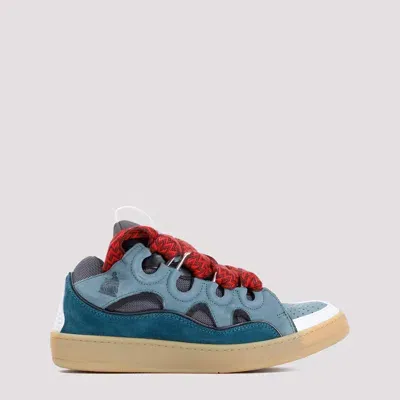 Lanvin Suedeleather Curb Sneakers In Blue