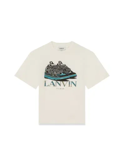 Lanvin Kids' Printed Cotton Jersey T-shirt In White