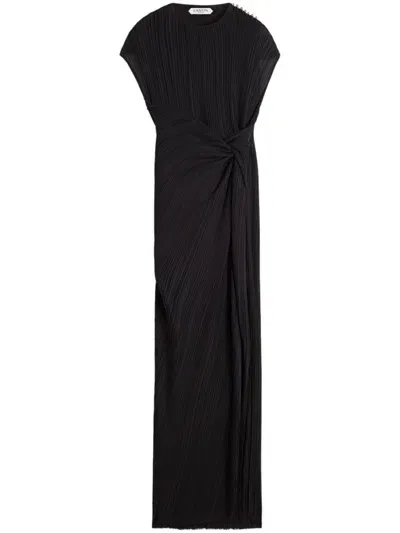 Lanvin Twist-detailing Midi Dress In Black