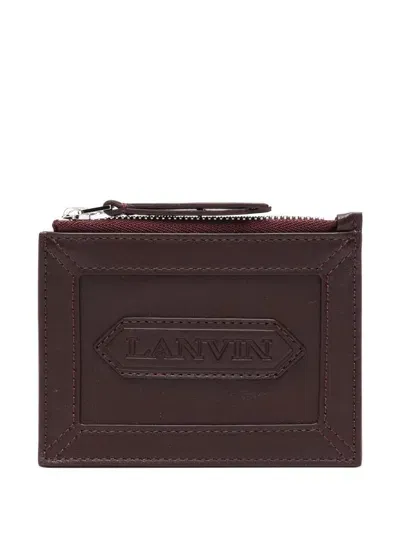 Lanvin Zipped Card Holder With  Label Accessories In Red