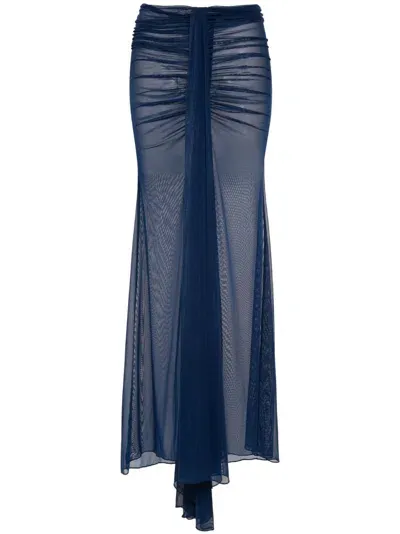 Laquan Smith Maxi Skirt In Blue