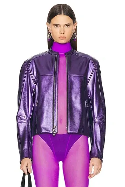 Laquan Smith Bomber Jacket In Purple