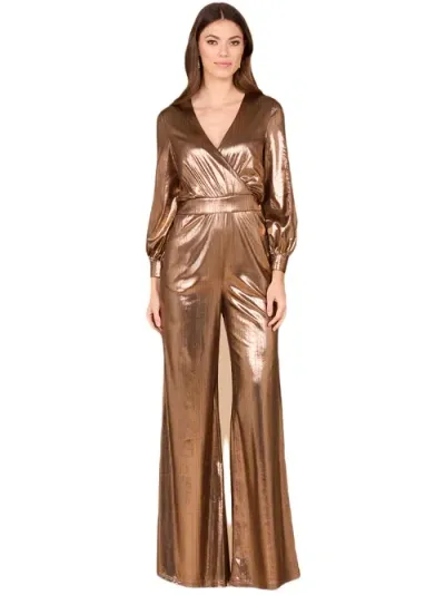 Lara New York Metallic Shimmer Jumpsuit With Pockets In Bronze