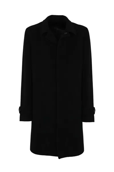 Lardini Black Wool Coat In Negro