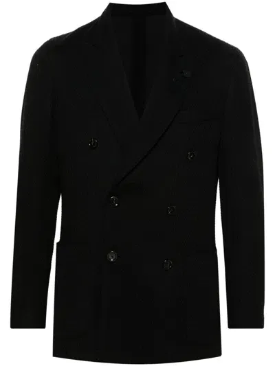 Lardini Brooch-detail Blazer In Black