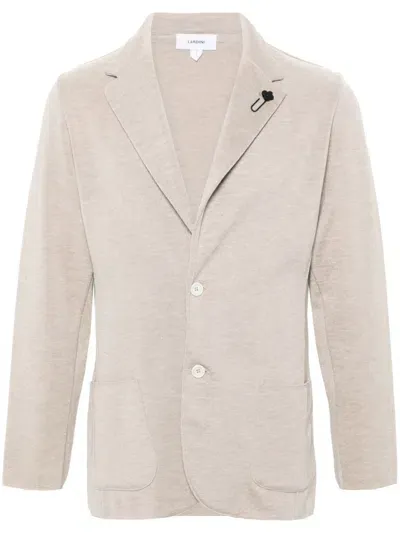 Lardini Brooch-detail Blazer In Neutrals