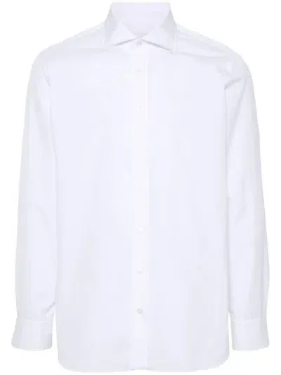 Lardini Classic White Shirt With Tailored Fit And Luxurious Fabric