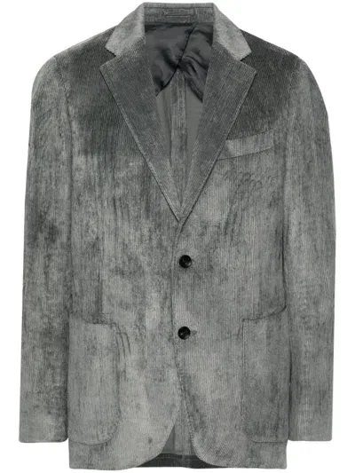 Lardini Corduroy Blazer In Grey