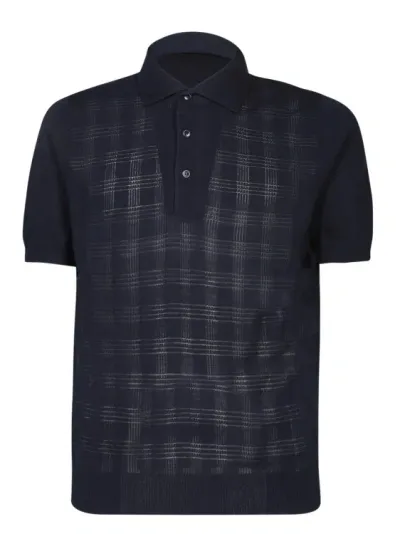 Lardini Cotton Polo Shirt In Black