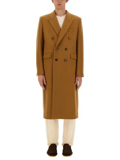 Lardini Double-breasted Coat In Brown