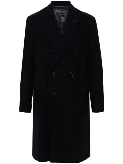 Lardini Felted Coat In Blue