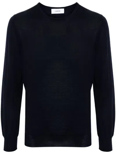 Lardini Fine-knit Sweater In Blue