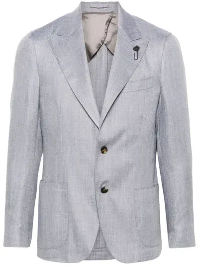 Lardini Grey Virgin Wool Cashmere And Silk Blazer