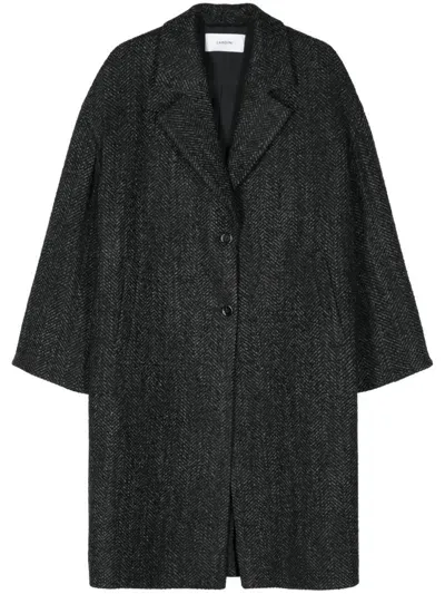 Lardini Herringbone Coat In Grey