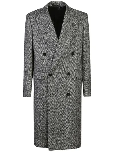 Lardini Herringbone Coat In Grey