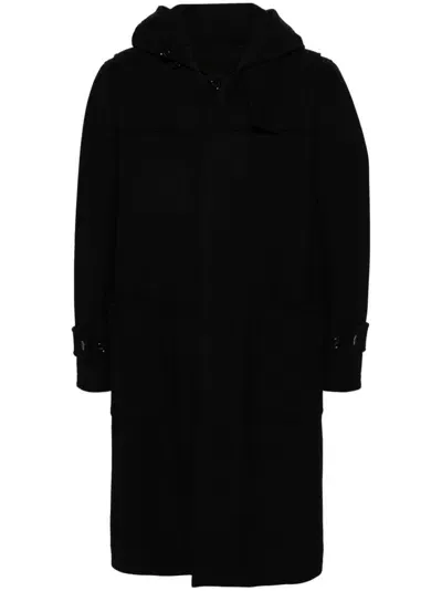 Lardini Hooded Duffle Coat In Black