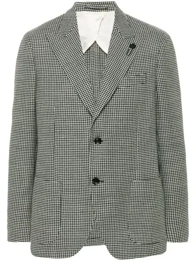 Lardini Houndstooth Blazer In Black