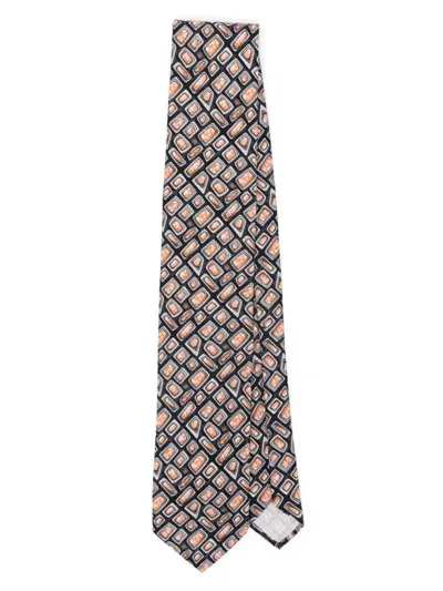 Lardini Jacquard Tie In Black