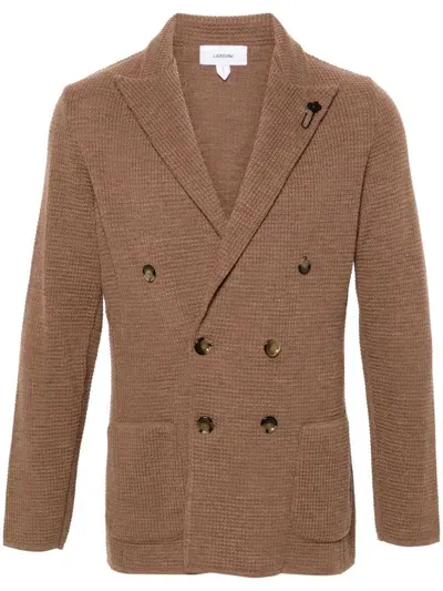 Lardini Knitted Blazer In Brown