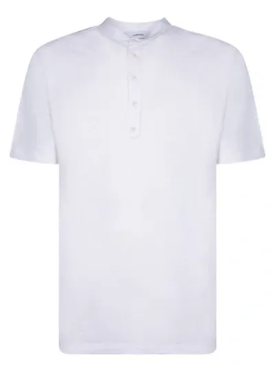 Lardini Mock-neck Linen T-shirt In White