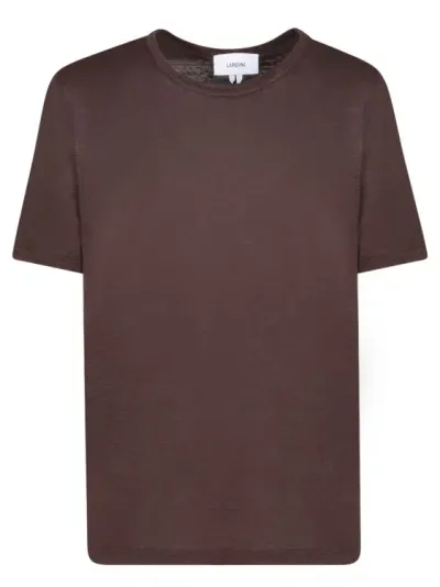 Lardini Linen T-shirt In Grey