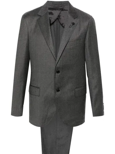 Lardini Mélange-effect Suit In Grey