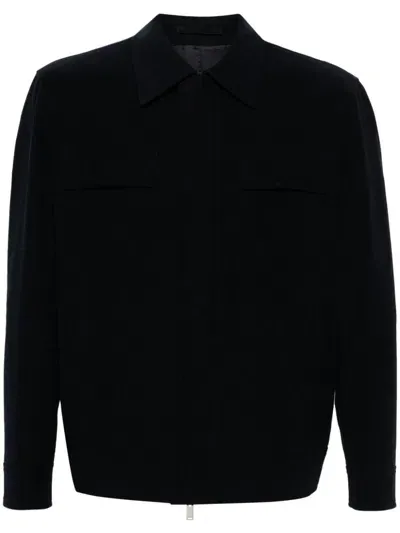 Lardini Non-brushed-fleece Shirt Jacket In 蓝色