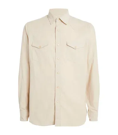 Lardini Pearl Button Shirt In 中性色