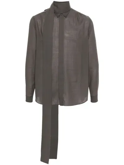 Lardini Pleat-detail Shirt In Grey