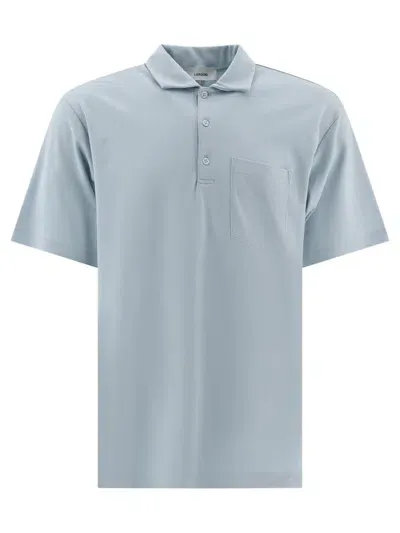 Lardini Polo Shirt With Chest Pocket In Light Blue