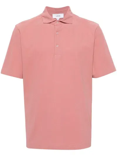 Lardini Short-sleeve Cotton Polo Shirt In Pink