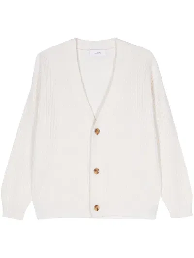 Lardini Ribbed-knit Cardigan In Nude & Neutrals