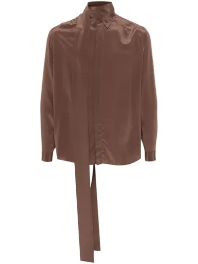 Lardini Sash-detail Shirt In Brown