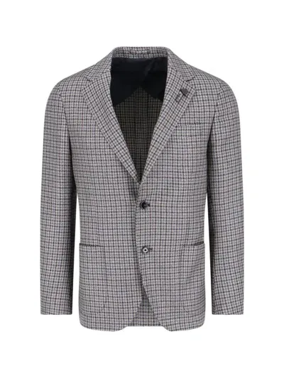 Lardini Single-breasted Blazer In Beige