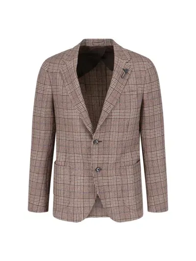 Lardini Single-breasted Blazer In Brown