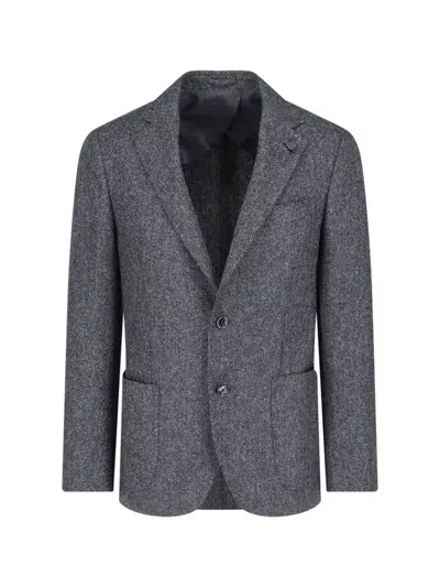 Lardini Single-breasted Blazer In Gray