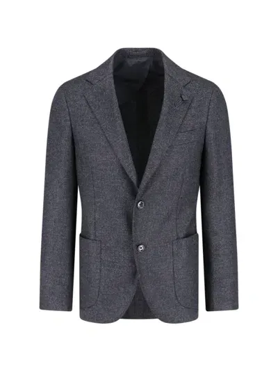 Lardini Single-breasted Blazer In Grey