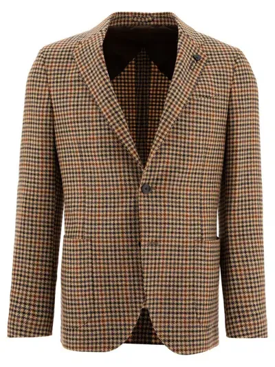 Lardini Single-breasted Houndstooth Blazer In Multi