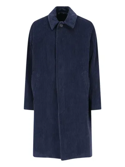 Lardini Single-breasted Midi Coat In Blue