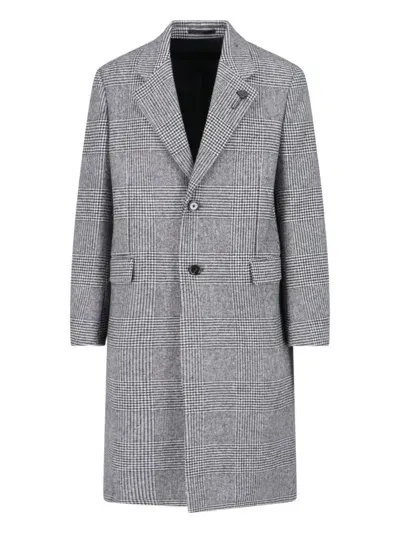 Lardini Single-breasted Midi Coat In Grey