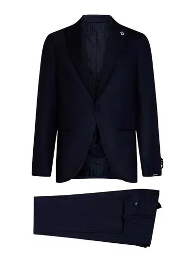 Lardini Tuxedo Suit In Azul