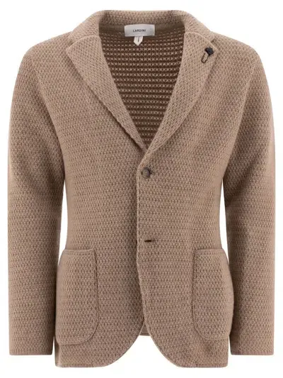 Lardini Unlined Cashmere Blazer In Beige