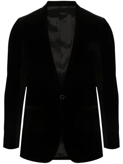 Lardini Velvet Blazer In Black