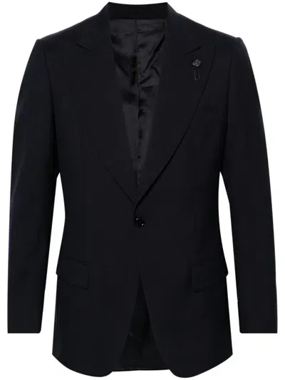 Lardini Virgin Wool Blazer In Blue