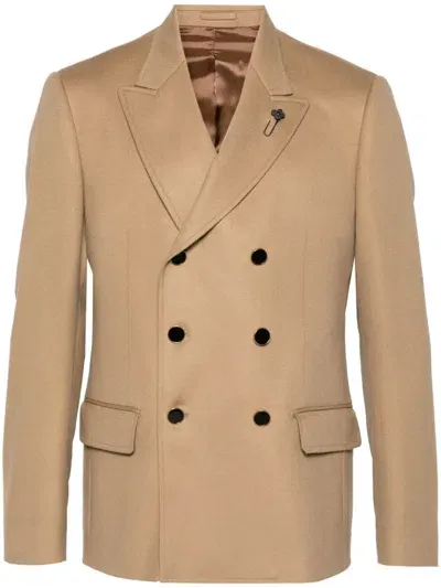 Lardini Virgin-wool Blazer In Camel